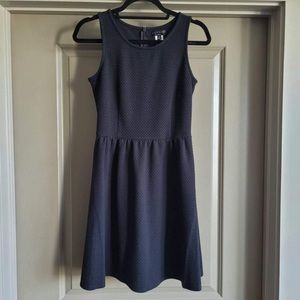 Black Textured A-Line Fit & Flare Sleeveless Skater Dress